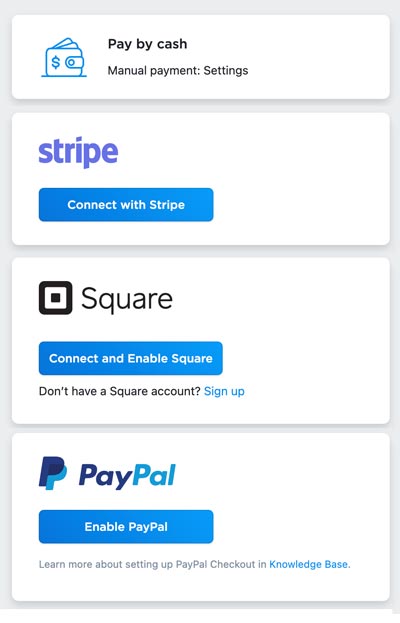 payment methods