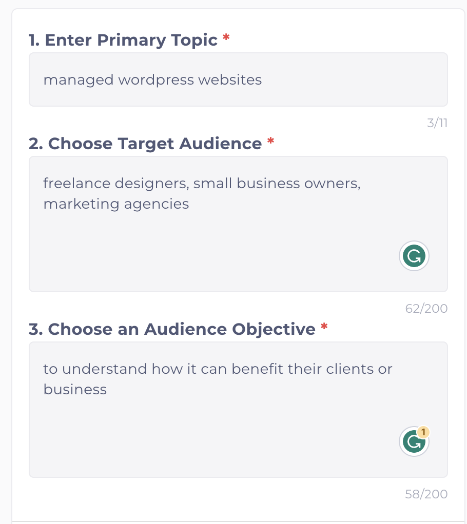 keywording with AI example fir Ai SEO Workflows